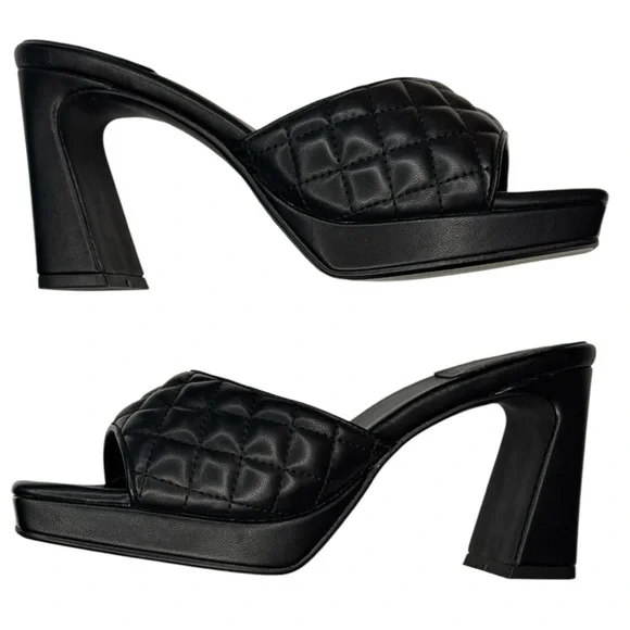 NWOT Jeffrey Campbell Nana Quilted Platform
Mule Heels In Black Size 7.5 - Picture 5 of 11